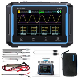 3 in 1 Oscilloscope, Multimeter, DDS Signal Generator, Portable Touchscreen Digital Automotive Oscilloscope, 2 Channel 50MHz 250Ms/S 19999 Counts, Multimeter Tester with Carry Case (2C53P)
