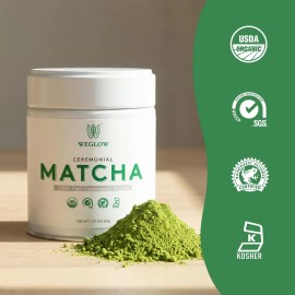 Weglow Matcha Power Orgánico De Grado Ceremonial En Polvo 30                                                                                          