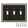 Pearled Frame Decorative Wall Plate Switch Plate Outlet Cover (Triple