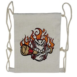 Lunarable Sports Drawstring Backpack, Face Bite Bat Stitches Form, Sackpack Bag