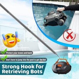 ORAPXI Hook for Pool Robot Vacuum Robotic Pool Cleaner Retrieval Hook with Swimming Pool Cleaning Pole 68 Inches Pool Accessories Hook with Telescopic Pool Pole for Grabbing The Pool Cleaner