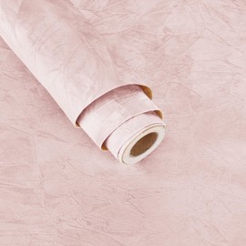 Wallderful Blush Pink Velvet Drawer Liner Crushed Felt Fabric Wallpaper Peel and Stick Soft Self Adhesive Floral Leaves Velvet Flocking Liner for Jewelry Displays Cabinet Dresser Gift Wrapping Paper
