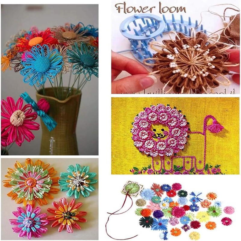 KNEWMART Flower Loom Kit, Loom Device, 8 Pieces, Flower Maker,