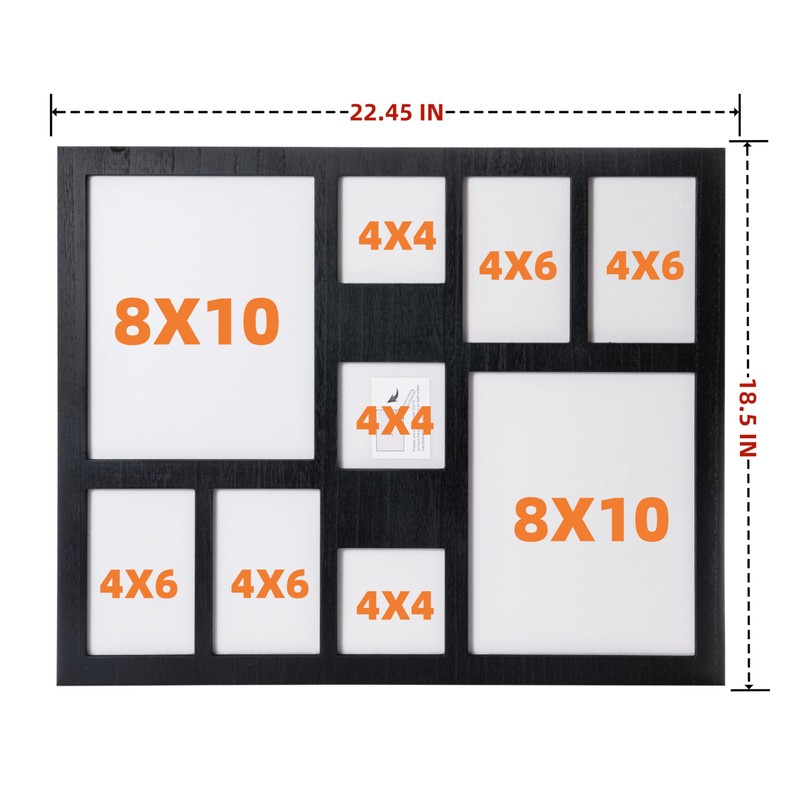 Collage Picture Frame 4x6 8x10 and 4x4 Photos -Large Size
