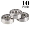 Onwon 10 Pieces Skateboard Bearings - 608 ZZ Sealed Double