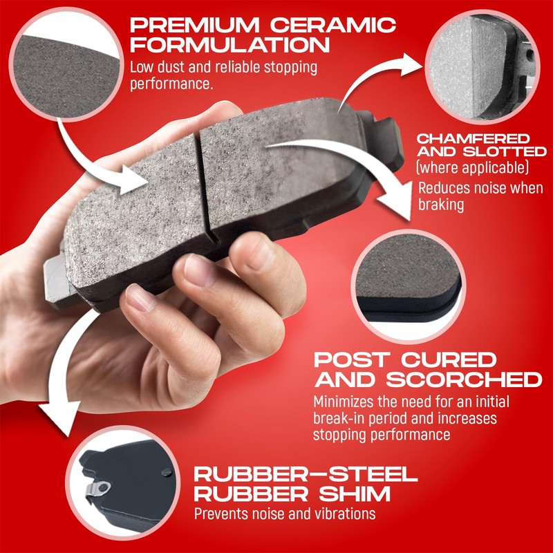 R1 Concepts Front Brakes and Rotors Kit |Front Brake Pads|