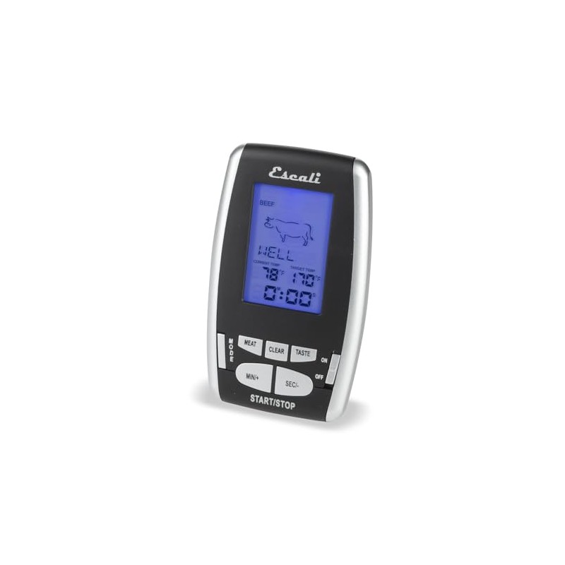 San Jamar Escali Plastic Wireless Thermometer & Timer, Custom Alerts,