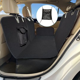 Bark Lover Dog Seat Cover for Back Seat-More Durable Waterproof Backseat Protector, High Heat Resistant and Nonslip Hammock Cover for Dogs Kids, Universal Size Fits Cars, Trucks, SUVs (Black)