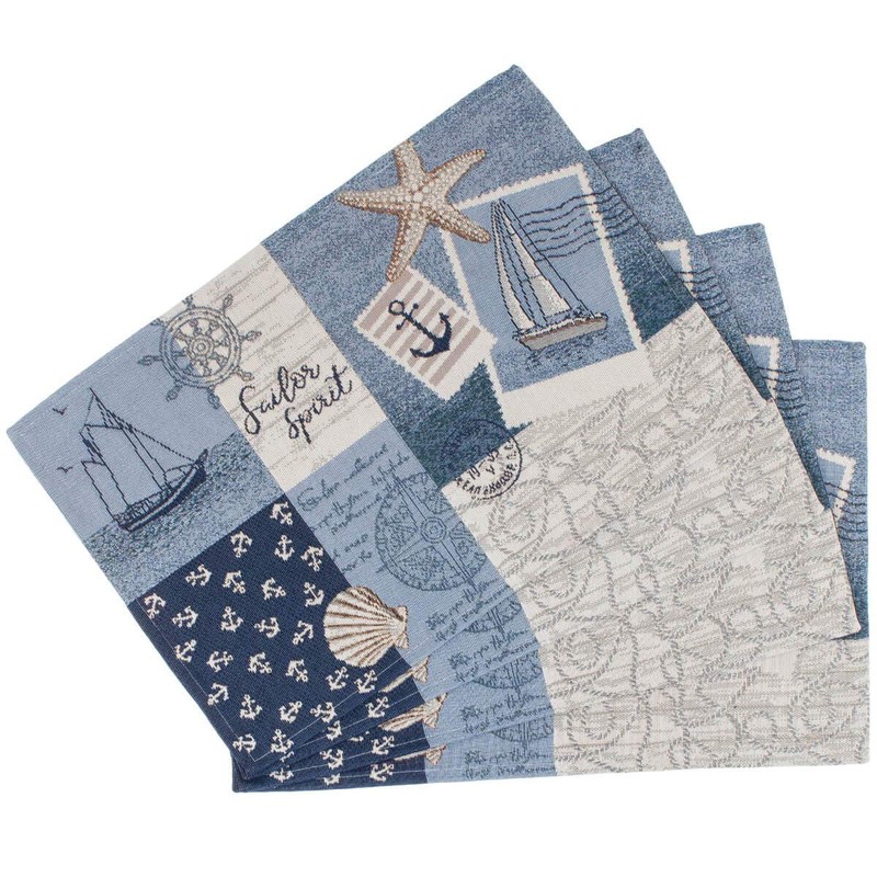 Sander Gobelins Sailor Patch Maritime Coloured Woven (Placemat (4 Pieces)