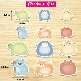 Cute Animal Sticky Notes 24 Pads Mini Cartoon Notes Memo Pads Self Adhesive Home Office School Classroom Supplies