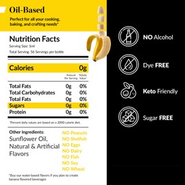 Dolce Flav Banana Extract - 8 Ounce Oil-Soluble Multipurpose Flavoring Ideal for Candy Making, Baking, Lip Balm, and Ice Cream - Perfect Kitchen Gift for Holidays