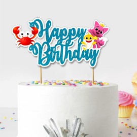 Seyal® Decoración para tarta de cumpleaños de tiburón bebé