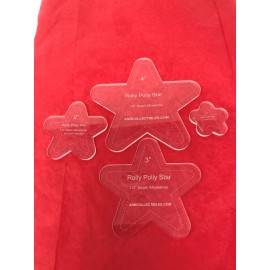 Anbcollectibles 1/4"Acrylic Rolly Polly Star Quilting Template Set  (set of 4) (1", 2", 3", 4")