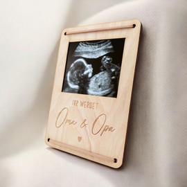 DEL MÀ Unique & Personal Ihr werdet Oma und Opa personalisierter Ultraschallbilder Bilderrahmen zur Schwangerschaft verkünden Ultraschall Ultraschallbild Geschenk Schwangerschaftsverkündung 12x17 cm