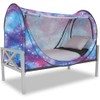 Privacy Pop up Eclipse Bed Tent Bed Drapes (Unicorn Galaxy,