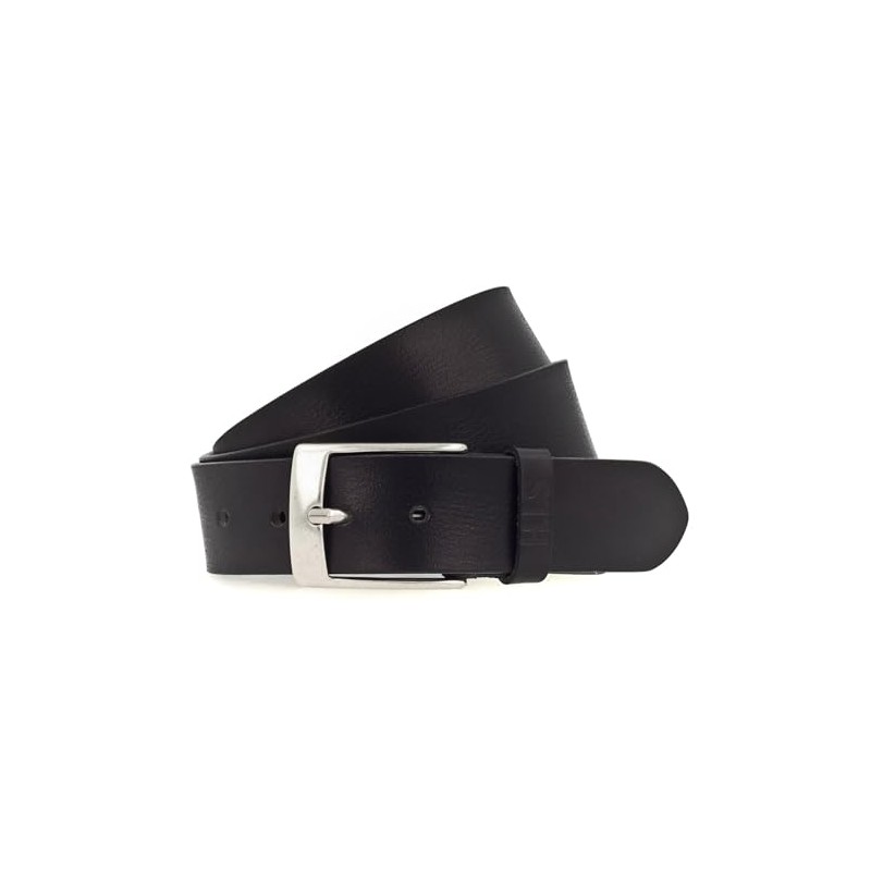 H.I.S 40 mm men's leather belt W80 black, can be