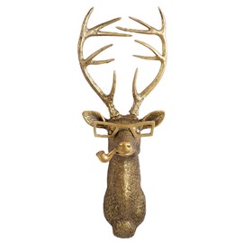 Animal Heads Wall Decor, Faux Deer Head Mount, Animal Sculptures Wall Decor, Resin Animal Head Wall Hanging Decoration for Living Room Bedroom Kitchen Gift,Deer