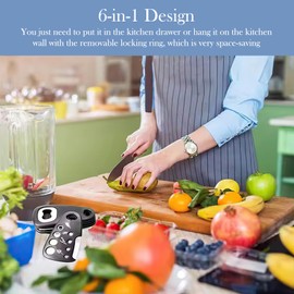 6-in-1 Portable Kitchen Helper, Stainless Steel Kitchen Utensil Set, Cheese Grater, Herb Peeler, Bottle Opener, Fruit Peeler, Kitchen Accessories for Motorhome, Camping