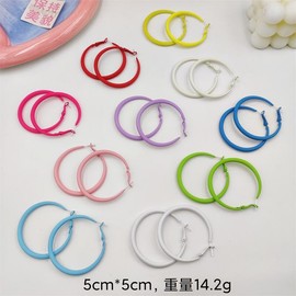 LKingel Red Earrings for Women Trendy Exaggerated Dangle Earring Red Hoop Earrings Lightweight Anti-Allergy Oversized Hoop Earring for Women