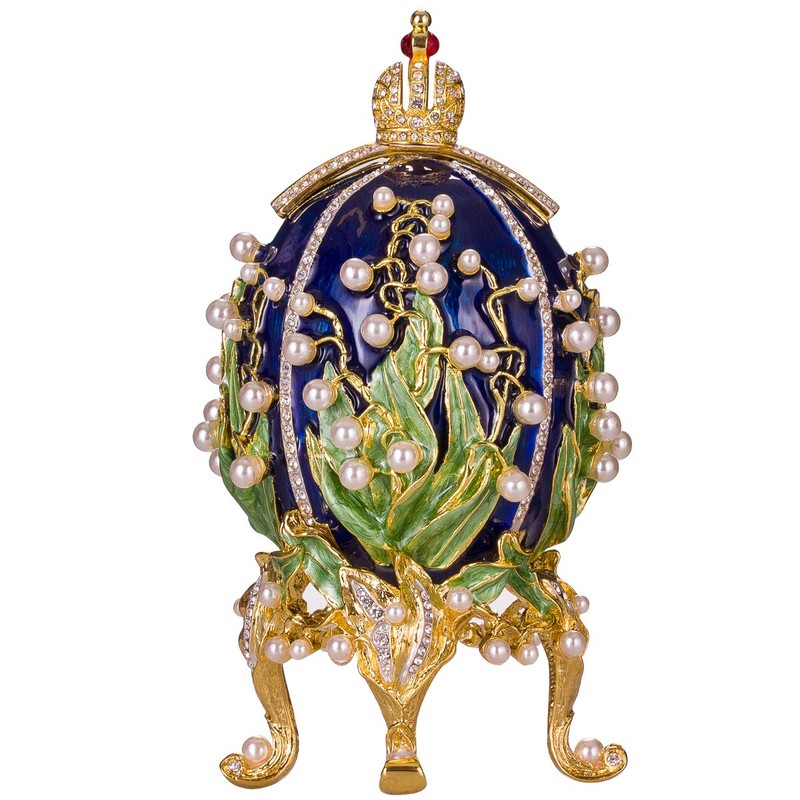 danila-souvenirs Faberge Style Lilies of The Valley Egg with Photo