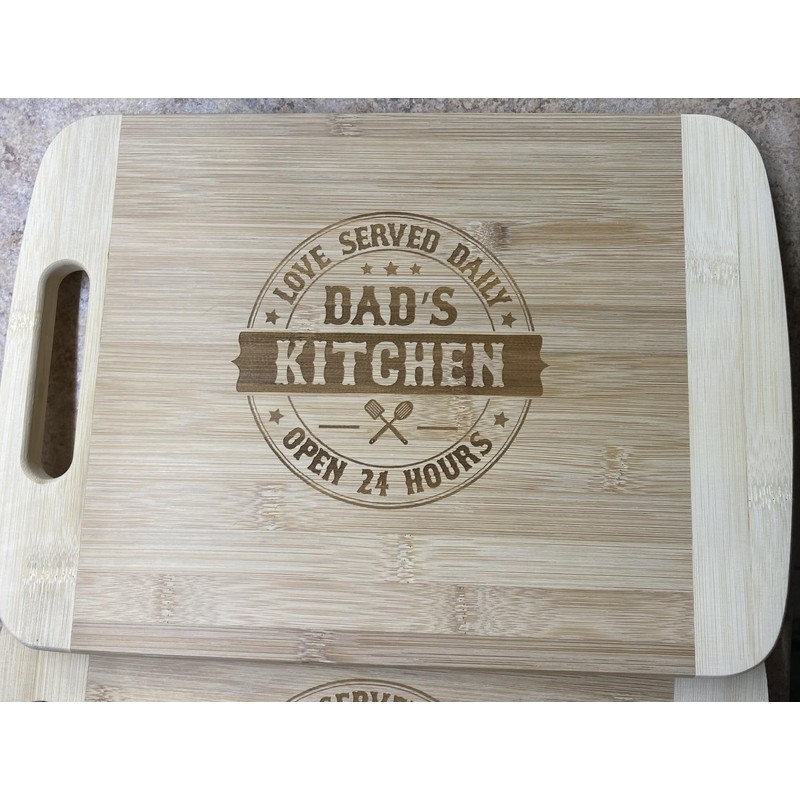 Kitchen Cutting Board Engraved - 13.5" x 9" - Bamboo