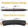 Dulphee Leather Guitar Strap 2.75", Padded Leather Guitar Shoulder Strap