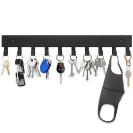 Bonsture Magnetic Key Holder Wall Mount with 10 Hooks, Magnet Metal Key Rack Hooks,Magnetic Key Hanger for Frideg,Garage,Kitchen,Metal Door,Grill,Hallway,Entryway