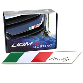 iJDMTOY Aluminum Plate Italian Flag Emblem Badge Compatible with Italian Car Front Grille, Side Fenders, Trunk, Dashboard, etc