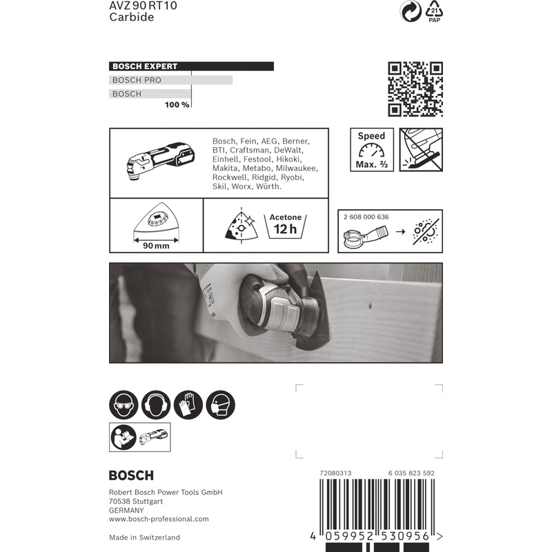 Bosch 1x Expert AVZ 90 RT10 Sanding Plates (for Hardwood,