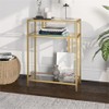 Henn&Hart 22" Wide Rectangular Console Table with Glass Shelves in