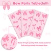 Homanu 3 Pack Pink Birthday Bow Party Decorations Tablecloths, Large