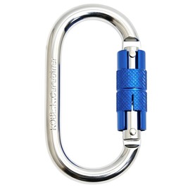 Kobe Hikari Carabiner Specialty Store, Auto-Lock (Twist Type), CE Certified, Breaking Strength, Approx. 5511 lbs (25 kN), Domestically Tested, Oval Shape, Steel, Weight: 5.9 oz (166 g) per Piece, 1