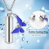 Urn Necklace for Ashes Cylinder Cremation Jewelry with Butterfly Cremation