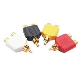 Alnicov 4 pcs Gold Plated RCA Y Splitter Adapter, RCA 1 Male to 2 Female Y Splitter Connectors for Subwoofer Car Stereo Amplifier TV etc