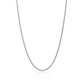 GemStar USA Sterling Silver 1mm Thin Cable Rolo Chain Necklace, 14-36 Inches, Metal,