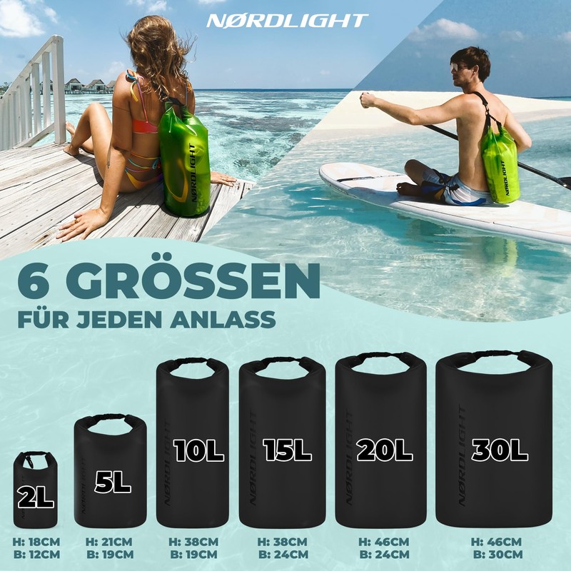Nordlight Dry Bag 20 L Waterproof Bag – (Black) Waterproof
