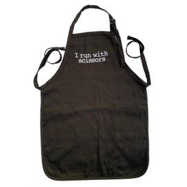 KNBC Graphics Black I Run with Scissors Embroidered Apron