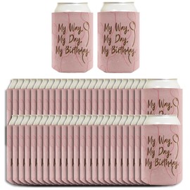 Birthday Girl Gifts For Girls My Way My Day My Birthday Script Word Art 96-Pack Can Drink Sleeves Party Pack