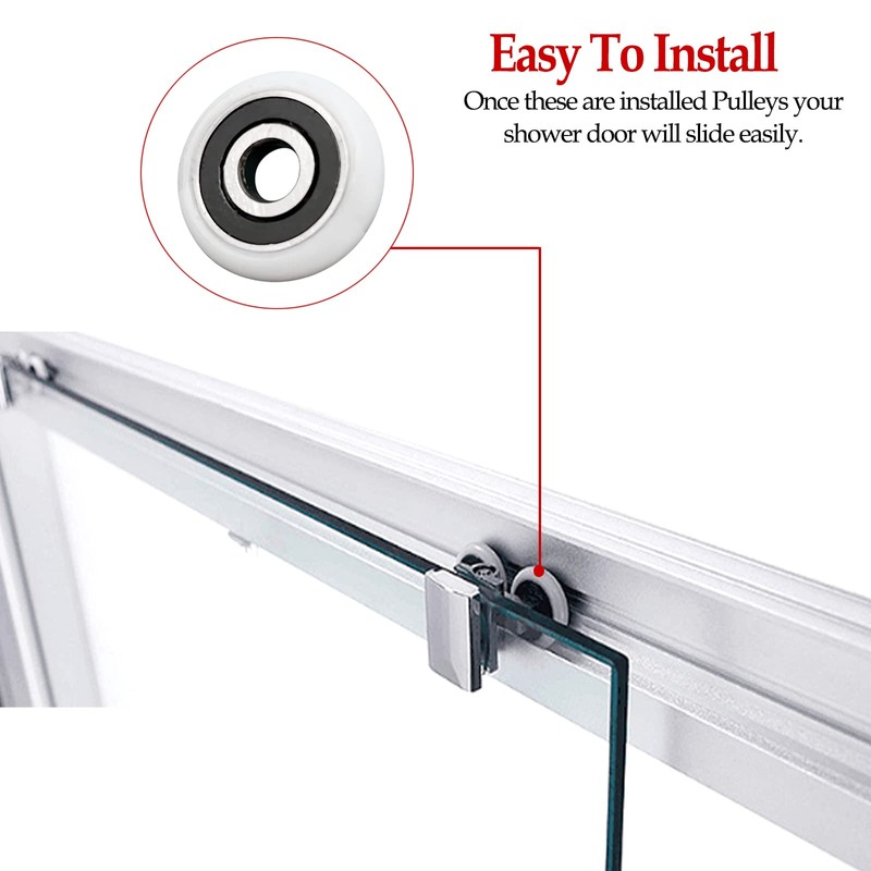 1"(25mm) Glass Sliding Door Pulleys,Shower Door Hardware Installation Kit Replacement