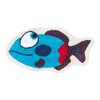 HOMESCAPES - 100% Cotton Washable Tufted Blue Fish Rug 40