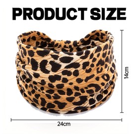 Yueser Women's Headbands, Pack of 4 Headbands for Women, Sports Headband, Women's Leopard Print Elastic Hair Bands, Headband, Girls, Non-Slip Hair Band for Yoga, Workout, Running, Sports