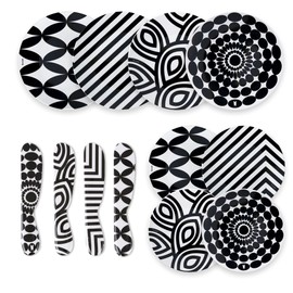 French Bull 12-Piece Dinnerware Set Black & White