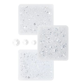 qiipii 3mm 4mm 5mm Transparent Resin Rhinestones for Crafting Crystal Clear Flatback Jelly Stones Bulk SS10 SS16 SS20 Non-Hotfix Diamonds Gems for Nails Face Eyes Makeup Tumblers Bottles DIY Crafts