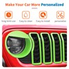 JeCar 9pcs Green Grill Inserts Headlight Covers Trim Kit for
