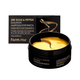 Farmstay 팜스테이 24K골드펩타이드 솔루션 앰플 아이패치 60매 Farmstay 24K Gold Peptide Solution Ampoule Eye Patch 60 Sheets