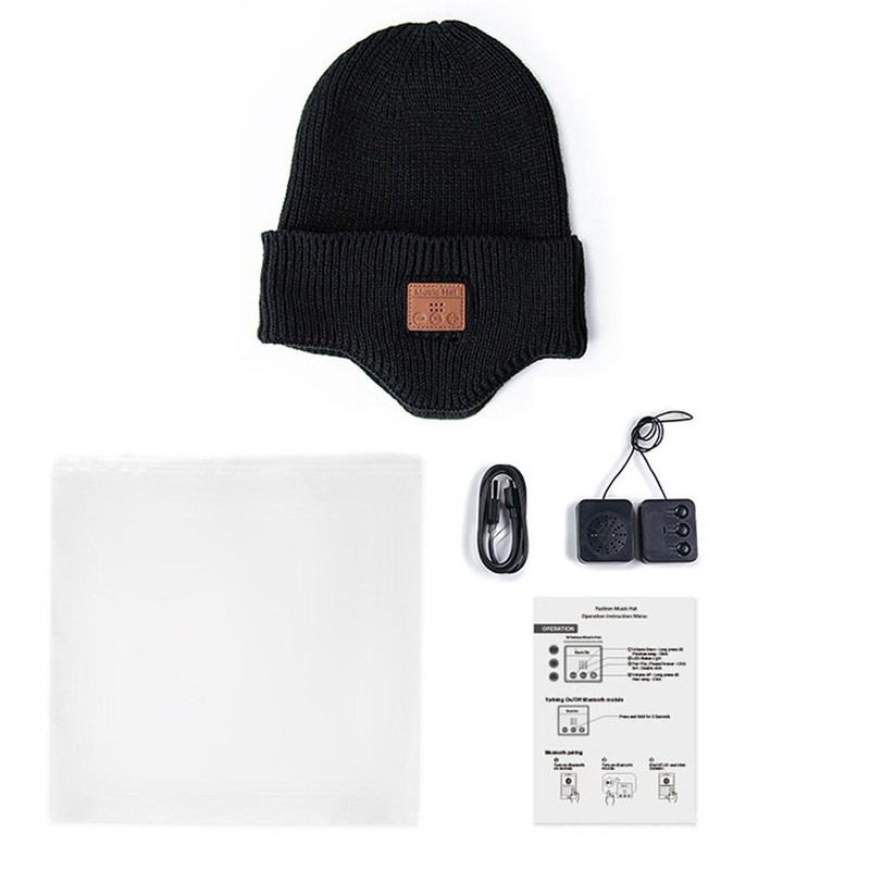 Bluetooth Beanie Hat Winter Unisex Warm Earflap Hat Wireless Headphone