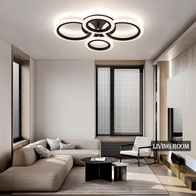 Shine LUEST 34W Modern LED Ceiling Light, 3000K-6000K Dimmable Ceiling