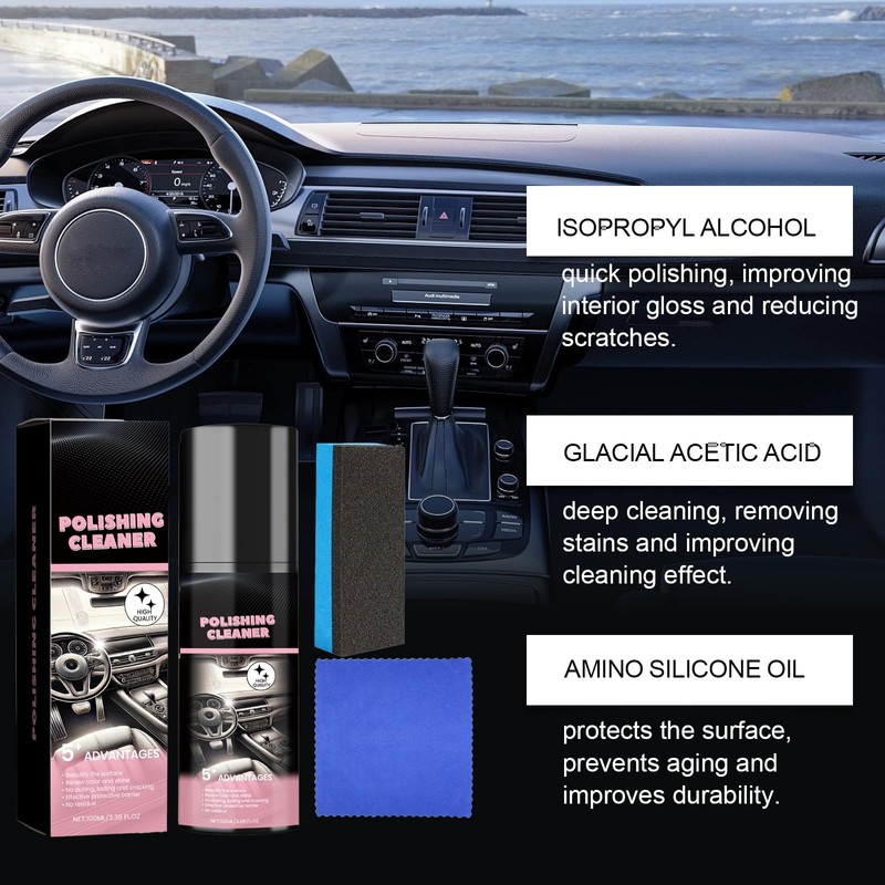 Polishing Cleaner Car Interior Spray,Car Interior Cleaner Spray(2PCS)