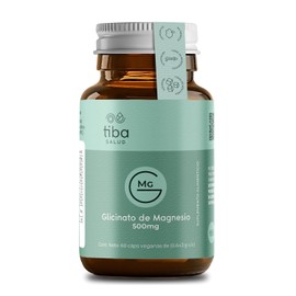Glicinato De Magnesio 500 mg | 60 Cápsulas Veganas | Alta Absorción | Relajación Y Sistema Nervioso Sin Gluten | Sin Lactosa | TIBA SALUD