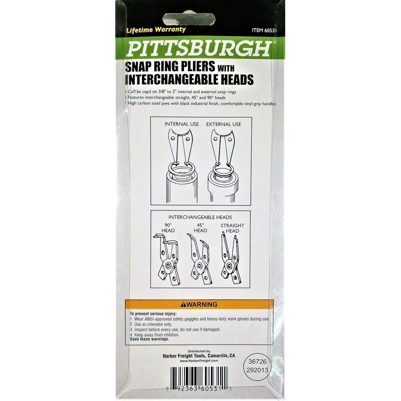 Snap Ring Pliers with 4 Interchangeable Heads